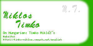 miklos timko business card